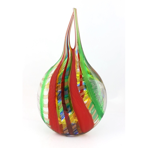 7 - ** ** Gianluca Vidal (1976-), a tall Murano glass teardrop shaped vase, signed, 63cm highPlease note... 