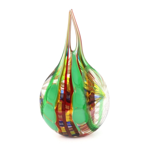 7 - ** ** Gianluca Vidal (1976-), a tall Murano glass teardrop shaped vase, signed, 63cm highPlease note... 