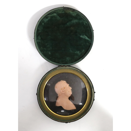 71 - Peter Rouw (1771-1852), a wax profile of Charles James Fox, case diameter 13.5cm