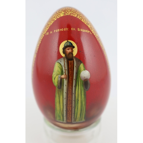 78 - * * A Russian lacquer Old Believers Easter egg, c.1860-80, finely painted with the resurrection of... 