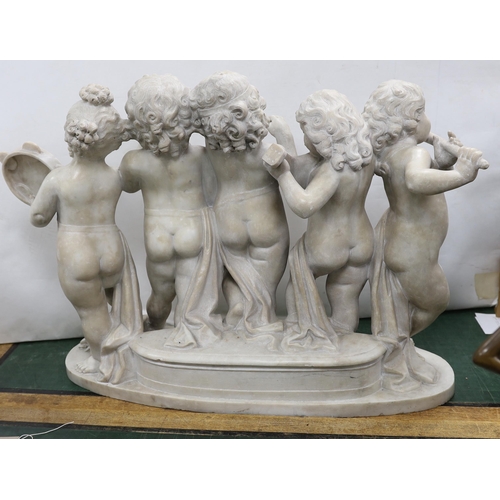 85 - * * After the Ferdinando Vichi Gallery, an Italian white Carrara marble group 'Musica', formed with ... 