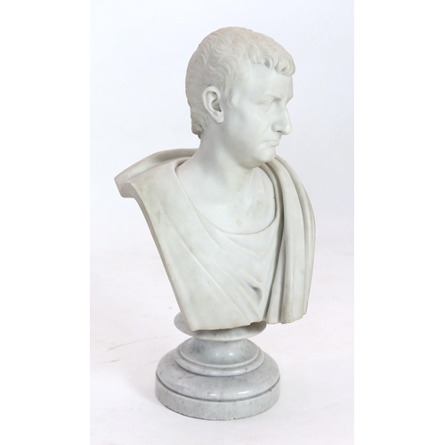 87 - * * Studio of Orazio Andreioni (c.1840-1895), a 19th century Italian white marble bust of a Roman Em... 