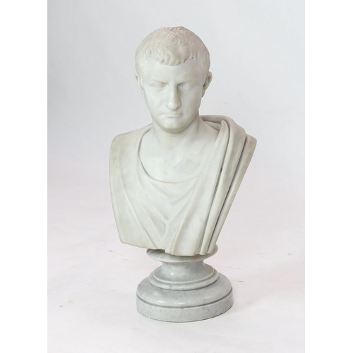 87 - * * Studio of Orazio Andreioni (c.1840-1895), a 19th century Italian white marble bust of a Roman Em... 