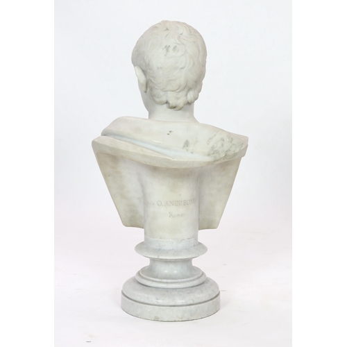 87 - * * Studio of Orazio Andreioni (c.1840-1895), a 19th century Italian white marble bust of a Roman Em... 