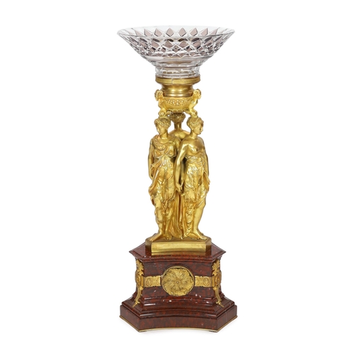 91 - * * After Pierre-Philippe Thomire (1751-1843), a French Empire ormolu and rouge marble centrepiece c... 