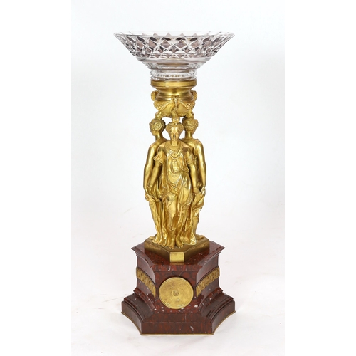 91 - * * After Pierre-Philippe Thomire (1751-1843), a French Empire ormolu and rouge marble centrepiece c... 