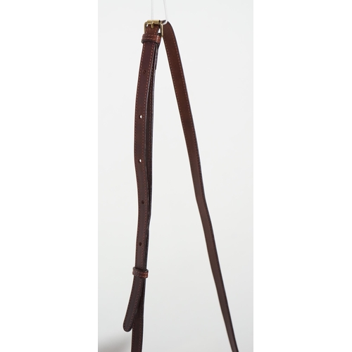 1002 - A Mulberry crossbody bag, pebble grained black leather with brown leather corner reinforcement contr... 