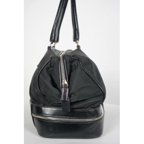 1008 - A Prada Tessuto black nylon and leather bag, width 38cm, height 23cm, depth 50cm