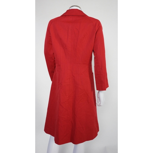 1015 - A DKNY red lady's coat and a DKNY satin jacket, coat size 6, jacket size 8