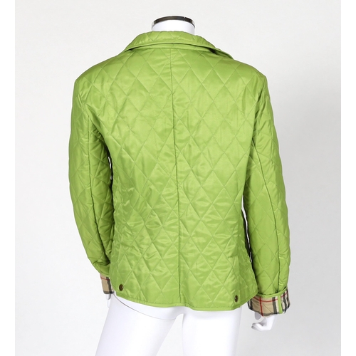 1017 - Two Burberry lady's quilted jackets, one pink and the other green, size Medium