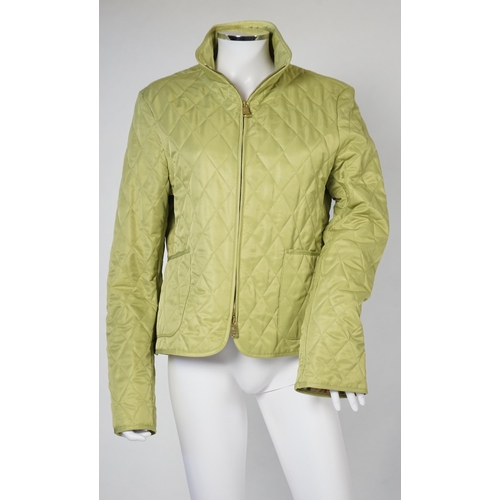 1017 - Two Burberry lady's quilted jackets, one pink and the other green, size Medium