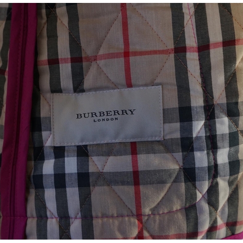 1017 - Two Burberry lady's quilted jackets, one pink and the other green, size Medium