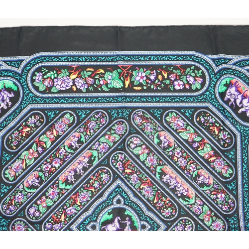 1048 - A Hermès silk scarf - Qalamdan by Catherine Baschet, c.1990, with bag and box, 90cm x 90cm