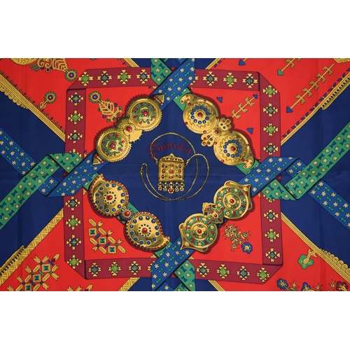 1051 - A Hermès Brins D'or silk scarf by Julia Abadie, Limited Edition piece with box, 90cm x 90cm