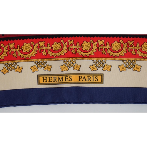 1051 - A Hermès Brins D'or silk scarf by Julia Abadie, Limited Edition piece with box, 90cm x 90cm