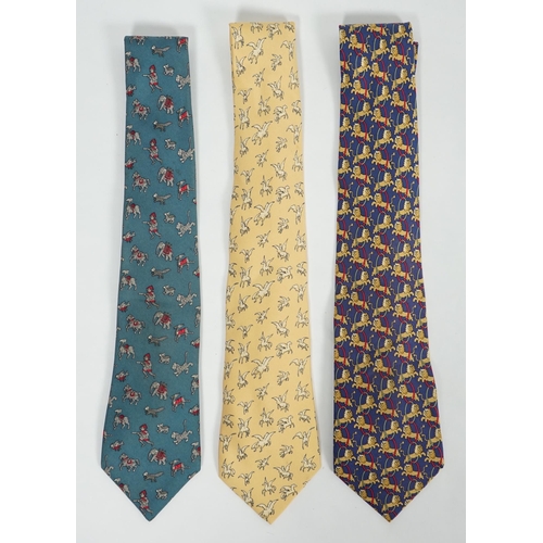 1078 - Three Hermès gentlemen's assorted patterned silk ties