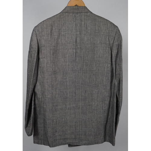 1085 - A Saint Laurent rive gauche gentlemen's Prince of Wales check double breasted linen suit, approx siz... 