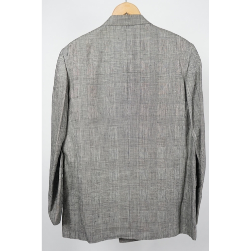 1085 - A Saint Laurent rive gauche gentlemen's Prince of Wales check double breasted linen suit, approx siz... 