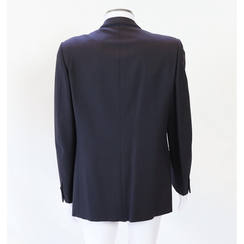 1086 - A Saint Laurent rive gauche gentlemen's navy blue double breasted blazer, approx size 42"... 