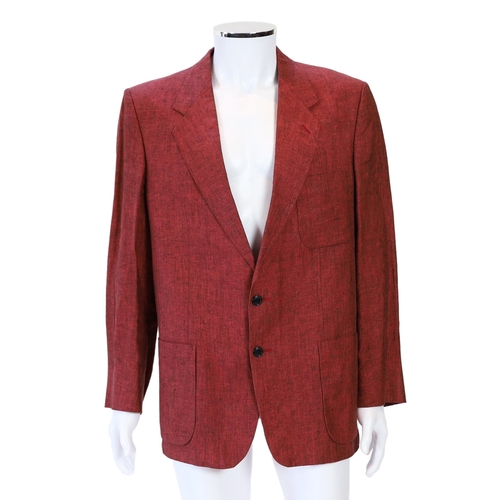 1087 - A Paul Smith gentleman's red marl linen single breasted suit, approx size 42" jacket, 36" ... 