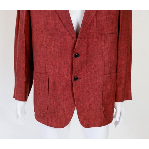 1087 - A Paul Smith gentleman's red marl linen single breasted suit, approx size 42" jacket, 36" ... 