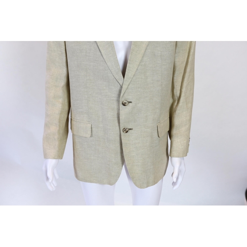 1088 - A Paul Smith gentlemen's beige linen single breasted suit, approx size 42" jacket. 36" tro... 