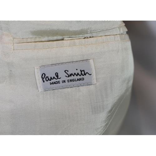 1088 - A Paul Smith gentlemen's beige linen single breasted suit, approx size 42" jacket. 36" tro... 