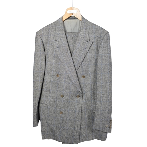 1089 - A Yves Saint Laurent rive gauche gentlemen's Prince of Wales check double breasted wool suit, approx... 