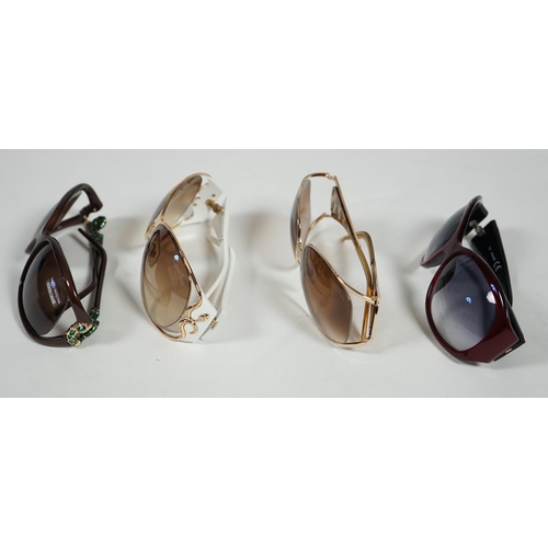 1105 - Four pairs of Roberto Cavalli lady's sunglasses without cases.