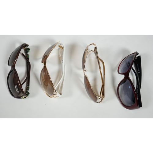 1105 - Four pairs of Roberto Cavalli lady's sunglasses without cases.