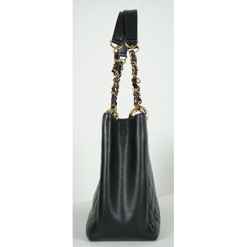 1132 - ** ** A Chanel vintage black quilted Caviar Timeless Grand Shopping Tote, gold hardware, 2013. Authe... 