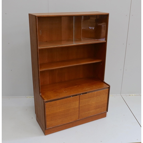 1152 - A mid century G Plan teak wall unit, width 91cm, depth 41cm, height 140cm