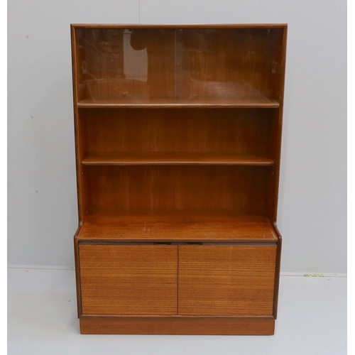 1152 - A mid century G Plan teak wall unit, width 91cm, depth 41cm, height 140cm