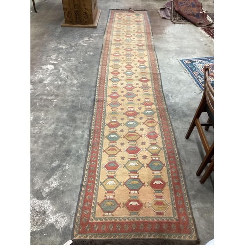 1209 - A Caucasian flatweave runner, 453 x 87cm