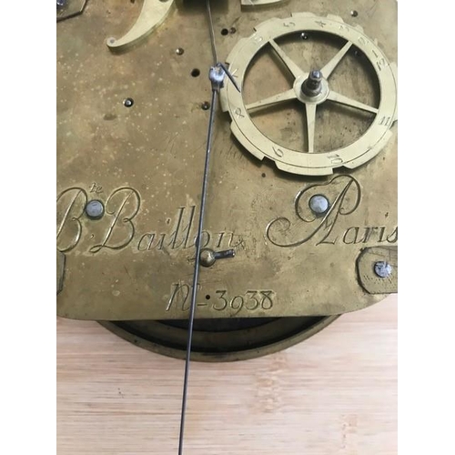 1217 - A late 19th century French carved walnut wall clock combined thermometer and barometer, dial and mov... 