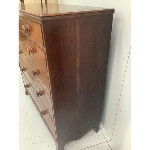 1243 - A Regency mahogany chest of six drawers, width 115cm, height 122cm