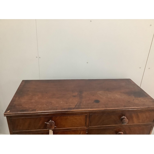 1243 - A Regency mahogany chest of six drawers, width 115cm, height 122cm