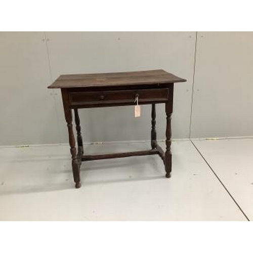 1264 - An 18th century oak side table, width 76cm, depth 49cm, height 67cm