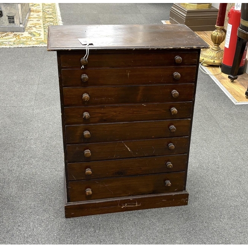 1296 - An Edwardian stained beech eight drawer egg collector's chest, width 50cm, height 64cm