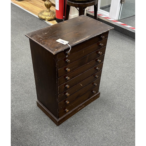 1296 - An Edwardian stained beech eight drawer egg collector's chest, width 50cm, height 64cm