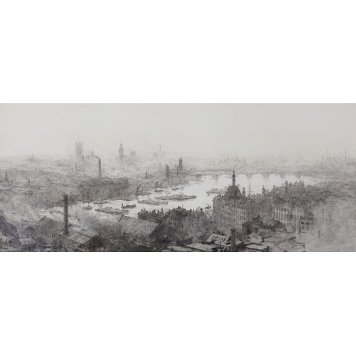 1772 - William Lionel Wyllie (1851-1931), etching, 'Thames', signed in pencil, 18 x 38cm