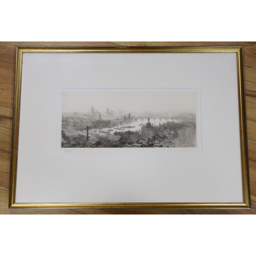 1772 - William Lionel Wyllie (1851-1931), etching, 'Thames', signed in pencil, 18 x 38cm