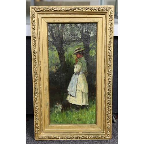 1773 - * * John Robertson Reid (Scottish 1851-1926), oil on canvas, Girl wearing a bonnet, in the shade of ... 