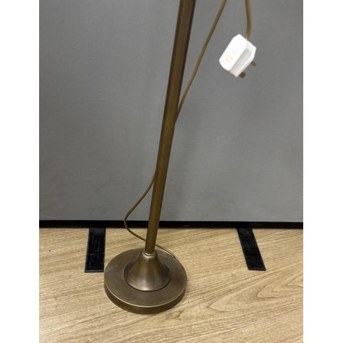 145 - A telescopic lamp standard, height including shade 142cm