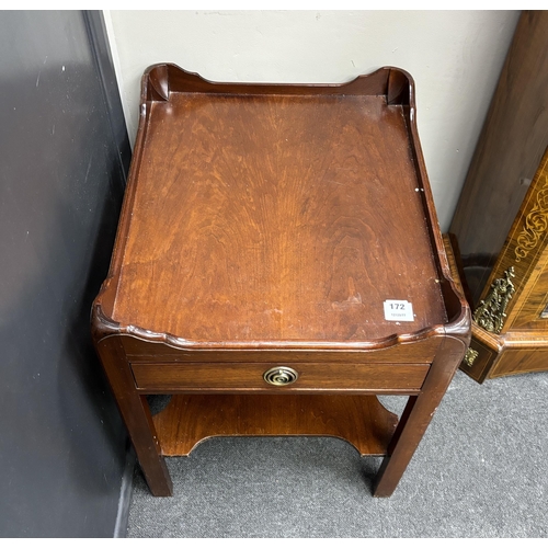 172 - A Georgian style mahogany tray top table, width 50cm, depth 60cm, height 63cm