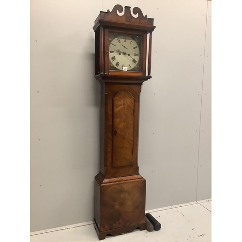 24 - An early 19th century mahogany eight day longcase clock, height 202cm