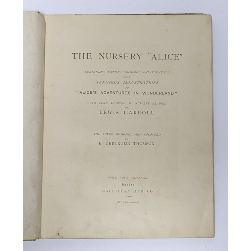 251 - ° ° Dodgson, Charles Lutwidge [Carroll, Lewis] - The Nursery Alice: Containing Twenty Coloured E... 