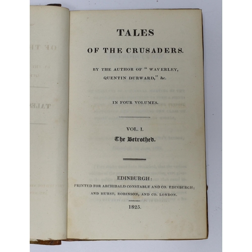 255 - ° ° Scott, Sir Walter - Tales of the Crusaders, 1st edition, 4 vols, 8vo, half calf rebacked, half t... 