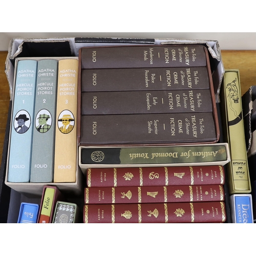 257 - ° ° Folio Society - Literary Selection; mostly boxed or slipcased including Hercule Poirot by Agatha... 