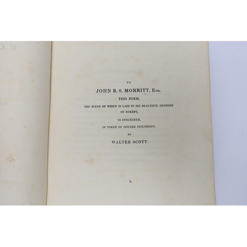 279 - ° ° Scott, Sir Walter - Rokeby; a Poem. First Edition. half title, 2 advert. leaves; contemp. gilt d... 